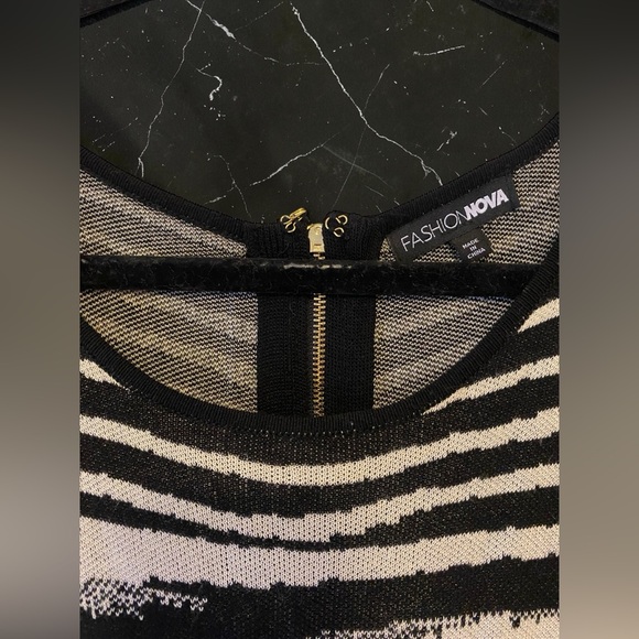 Fashion Nova Black and Cream Swirl Dress - Picture 15 of 15